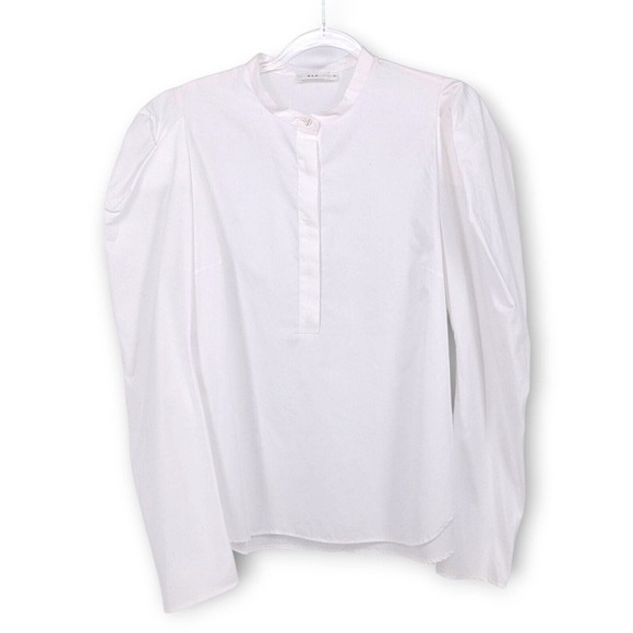 Revolve A.L.C. Robbie Top Women's 12 Mutton Sleeve White Puff Shoulder Blouse - Picture 5 of 14